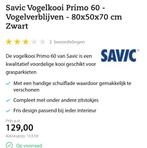 Savic vogelkooi Primo 60 ~ nieuw in verpakking, Ophalen, Nieuw, Vogelkooi