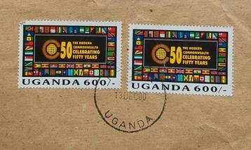 Ouganda, 600 p., 50 ans du Commonwealth moderne (2 timbres), disponible aux enchères