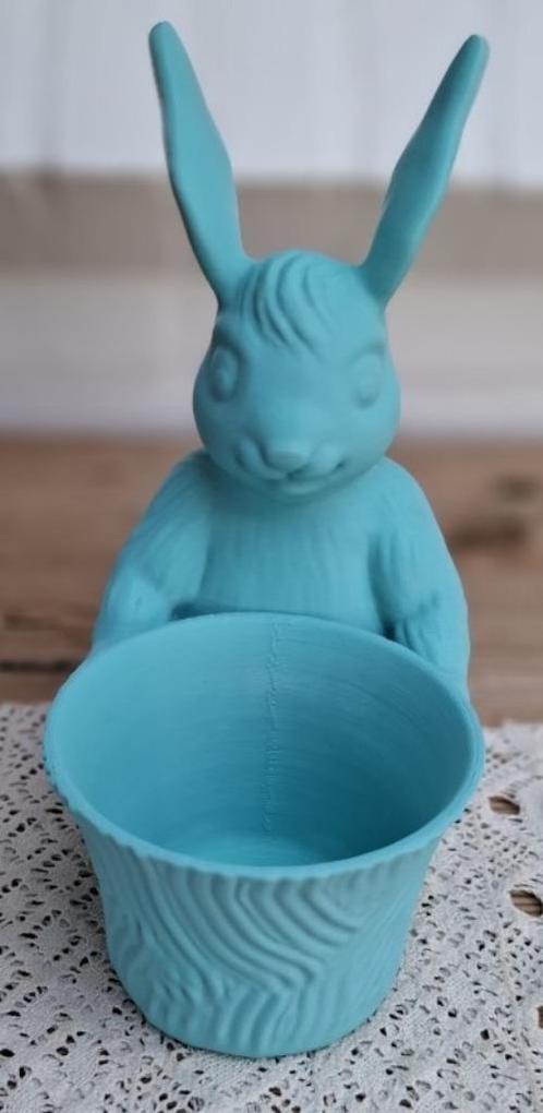 3 D geprinte haas bloempot, kunststof, PASEN, Tuin en Terras, Bloempotten, Gebruikt, Kunststof, Binnen, Minder dan 40 cm, Minder dan 25 cm