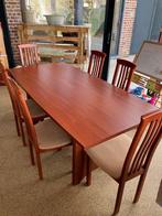 Table à manger avec 6 chaises, Comme neuf, Rectangulaire, Cerisier, 50 à 100 cm
