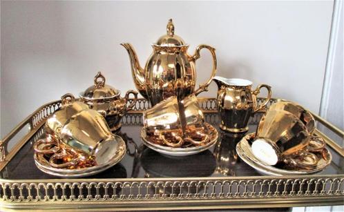 Goud mokka serviesje Foreign 6 pers. (nr5), Antiek en Kunst, Antiek | Servies los, Ophalen