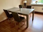 Eettafel en stoelen, Huis en Inrichting, Tafels | Eettafels, Ophalen, Gebruikt, 50 tot 100 cm, 150 tot 200 cm