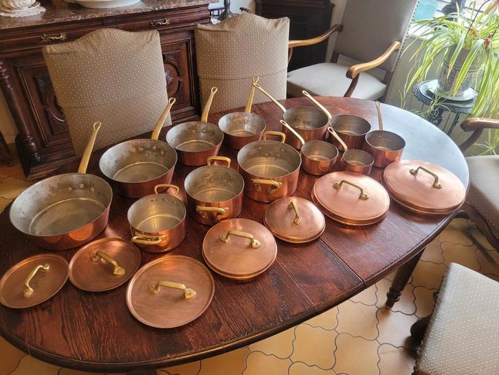 Grand lot de casseroles en cuivre vintage Tagus Chef, Huis en Inrichting, Keuken | Potten en Pannen, Ophalen