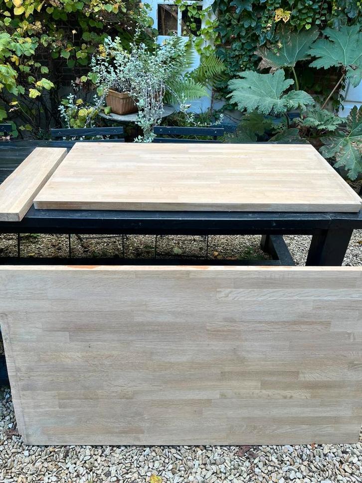 KEUKEN AANRECHT BLAD KEUKENBLAD MASSIEF EIK 3 STUKS, Huis en Inrichting, Keuken | Keukenelementen, Zo goed als nieuw, Beige, Ophalen