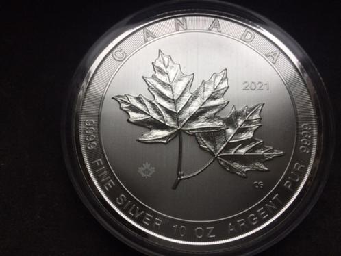 2021 Canada - Magnificent Maple Leaf - 10 oz silver, Postzegels en Munten, Edelmetalen en Baren, Zilver, Ophalen of Verzenden