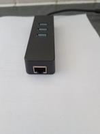 YCZ 3-poorts USB3 Hub en ethernet connectie, Ophalen of Verzenden, Zo goed als nieuw