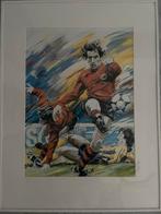 Lithografie voetbal quick van Jan Hofland, Antiek en Kunst, Kunst | Litho's en Zeefdrukken, Ophalen