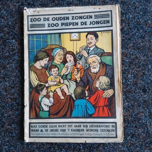 Volkse maandkalender met 12 oude Vlaamse liedjes. 1933, Antiek en Kunst, Antiek | Boeken en Manuscripten, Ophalen of Verzenden