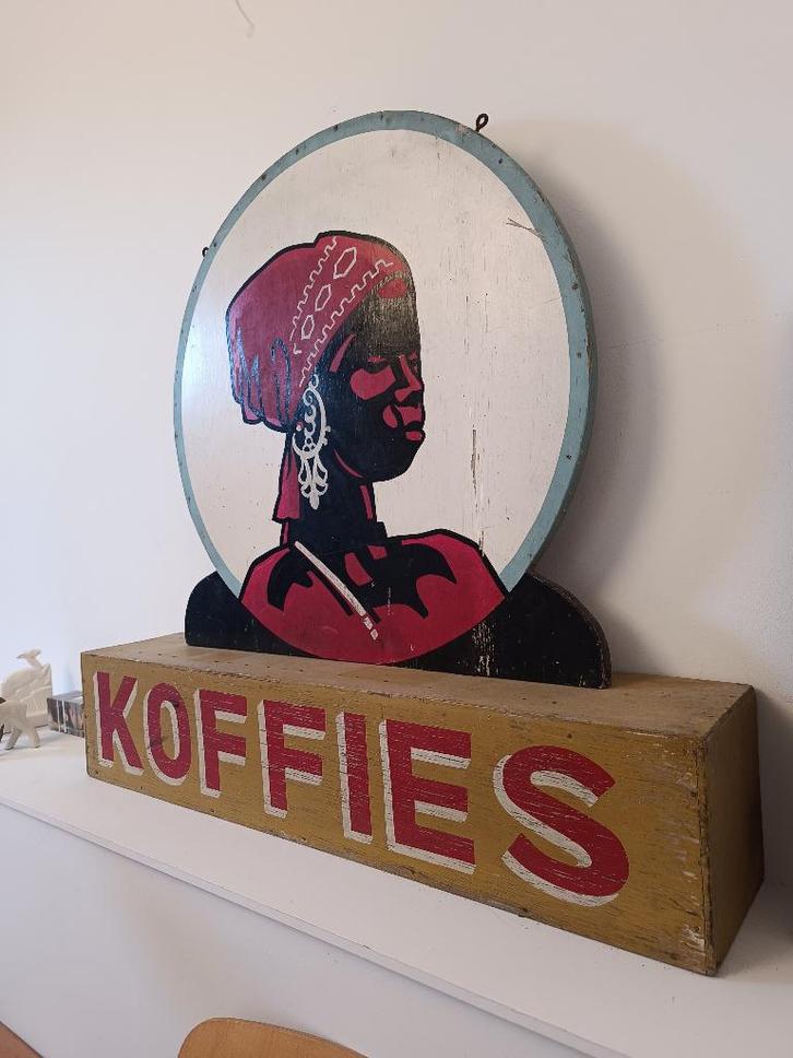 Retro reclame koffie, Verzamelen, Merken en Reclamevoorwerpen, Gebruikt, Reclamebord, Ophalen