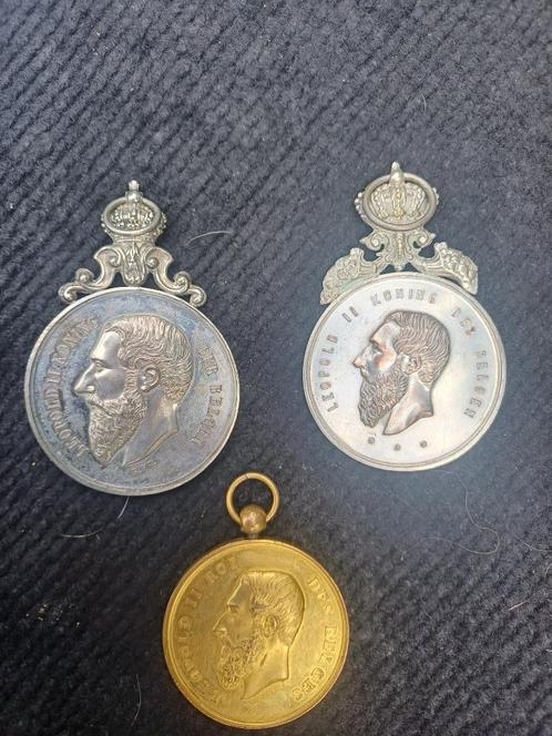 3 Herdenking medailles Leopold 2, Postzegels en Munten, Penningen en Medailles, Ophalen of Verzenden