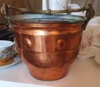 Karaktervolle koperen ketel met handvat en mooie versiering, Antiek en Kunst, Antiek | Brons en Koper, Ophalen, Koper