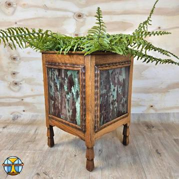 Antieke Art Deco (Haagse School) plantenbak tegels / hout beschikbaar voor biedingen