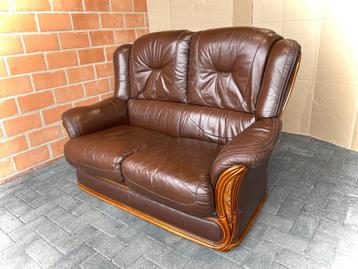 Vintage leder zetel / 2 zit / retro / als nieuw  beschikbaar voor biedingen