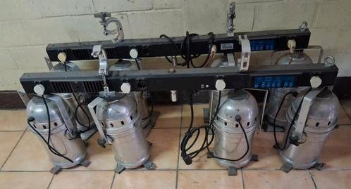 2× 4bar Dmx met Par64 long silver 1000W + reserve lampen, Muziek en Instrumenten, Licht en Laser, Gebruikt, Licht, Geluidgestuurd