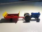 Majorette blauwe tractor FORD met aanhangwagen - Texaco, Majorette, Enlèvement, Grue, Tracteur ou Agricole, Neuf