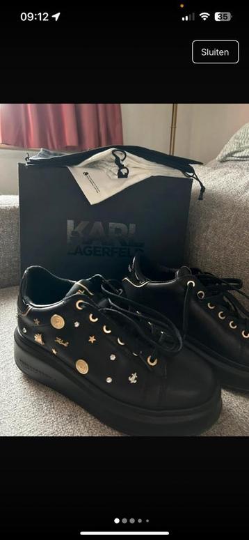 KARL LAGERFELD, sneakers laag, zwart/goud,39,ANAKAPRI CHARM  beschikbaar voor biedingen