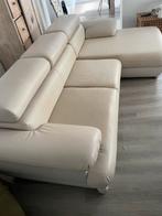 Beige lederen hoeksalon, Ophalen, Gebruikt, Leer