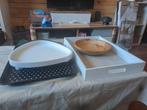 Lot 2 plateaux de service + 2 plateaux de décos en bois neuf, Ophalen, Nieuw, Hout