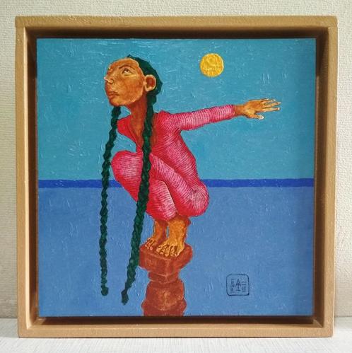 "Meermin" Origineel schilderij, Antiek en Kunst, Kunst | Schilderijen | Modern, Verzenden