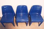 3 Blauwe Designstoelen - Schröder & Henzelmann, Huis en Inrichting, Stoelen, Kunststof, Gebruikt, Drie, Blauw