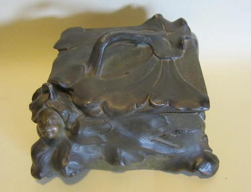 Art nouveau juwelenkistje, juwelendoos ca 1900, metaal, Antiek en Kunst, Antiek | Overige Antiek, Verzenden