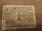 Vier noodbiljetten uit WW1 gemeente Wetteren., Postzegels en Munten, Ophalen