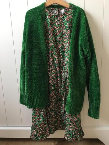 VERO MODA & JBC, jurk + zachte groene vest 146 beschikbaar voor biedingen