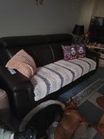 Salon complet brun foncé en cuir italien. État impeccable, Maison & Meubles, Enlèvement, Cuir