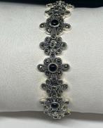 Handgemaakte zilveren armband met onyx, Handtassen en Accessoires, Kettingen, Overige kleuren, Nieuw, Ophalen of Verzenden, Met edelsteen