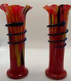 Koppel art deco vazen spatterglas tango glas Tsjechie, Antiek en Kunst, Ophalen of Verzenden