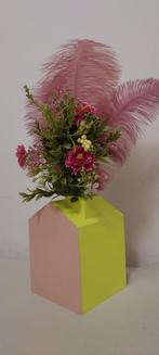 Vaas voor kunstbloemen/boekensteun/tissue box, Huis en Inrichting, Nieuw, Ophalen, Geel