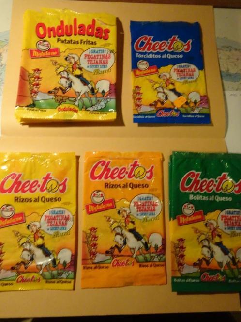 4 zakjes Onduladas en 6 zakjes Chee-tos Lucky Luke, Verzamelen, Beelden en Beeldjes, Gebruikt, Overige typen, Ophalen of Verzenden