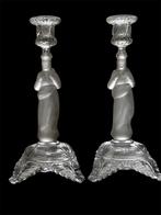 Duo/ paar valt Saint Lambert kandelaars uit glas, Ophalen of Verzenden, Glas