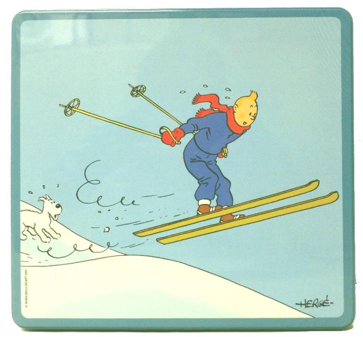 Boîte en Fer Tintin en sky, Collections, Boîte en métal, Utilisé, Biscuits, Autres marques, Enlèvement