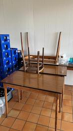 64 stoelen + 44 tafels - bieden, Ophalen, Gebruikt, 100 tot 150 cm, 50 tot 100 cm