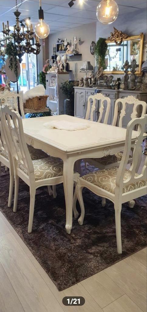 Landelijk Brocante Queen Ann Eetkamer, Huis en Inrichting, Complete eetkamers, Zo goed als nieuw, Ophalen