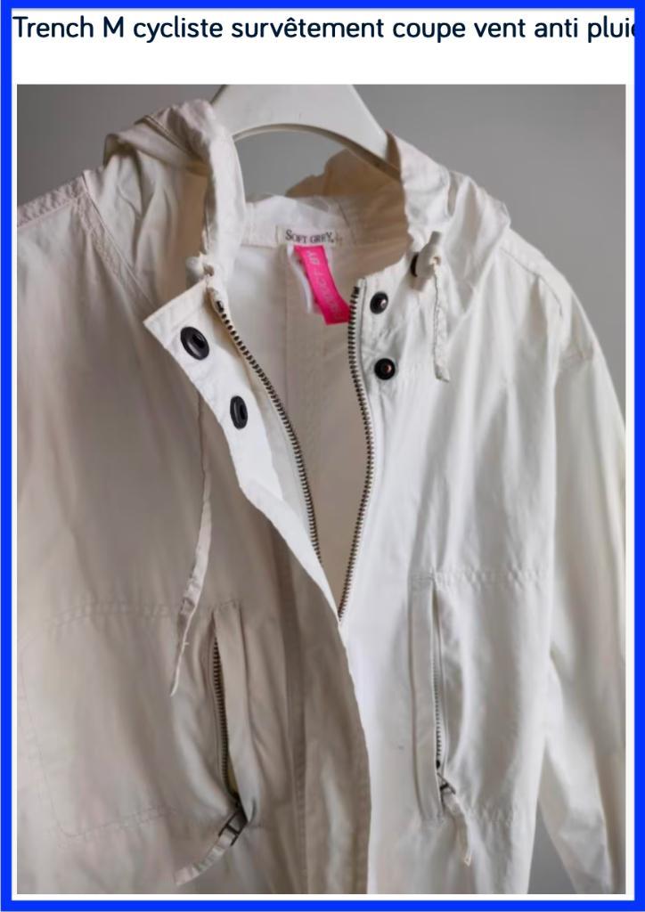 Trench M fietstrainingspak winddicht regenjack SoftGrey, Caravans en Kamperen, Regenkleding, Gebruikt, Regenjas, Dames, Ophalen of Verzenden