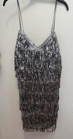 Pailleten jurk . One size, Nieuw, Grijs, Boven de knie, Ophalen