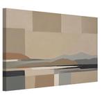 Toile abstraite de paysage de montagne beige 60x40cm - 18mm., Moins de 50 cm, Envoi, Création originale, 50 à 75 cm