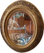 oude houten vergulde spiegel., Ophalen, Ovaal