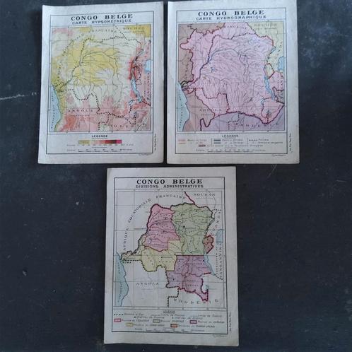 Belgisch Congo. 3 verschillende kaarten (1950)., Livres, Atlas & Cartes géographiques, Comme neuf, Enlèvement ou Envoi