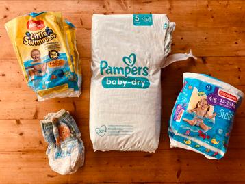 50 pampers Baby-Dry maat 5 + gratis zwempampers beschikbaar voor biedingen