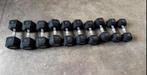 Technogym Vaste Rubberen Hexa Dumbells 10kg t/m 20kg, Sport en Fitness, Ophalen, Gebruikt, Dumbbell