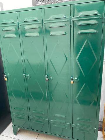 Armoire à casiers industrielle vintage à 4 portes, Enlèvement, Utilisé, Vintage