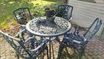 Gietijzer tuinset, Tuin en Terras, Ophalen, 4 zitplaatsen, Tuinset