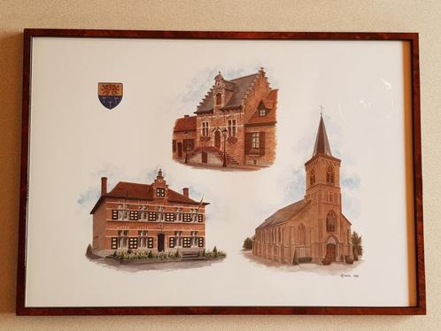Prachtig kader lijst van Wichelen Schellebelle Serskamp, Huis en Inrichting, Woonaccessoires | Schilderijen, Tekeningen en Foto's