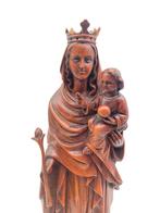 Madonna en Kind Jezus — 19e eeuwse houten sculptuur, Antiek en Kunst, Antiek | Religieuze voorwerpen, Ophalen of Verzenden