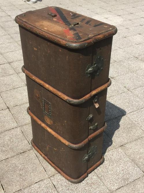 antieke militaire reiskoffer, Huis en Inrichting, Woonaccessoires | Kisten, Gebruikt, Minder dan 50 cm, 50 tot 75 cm, 100 tot 150 cm