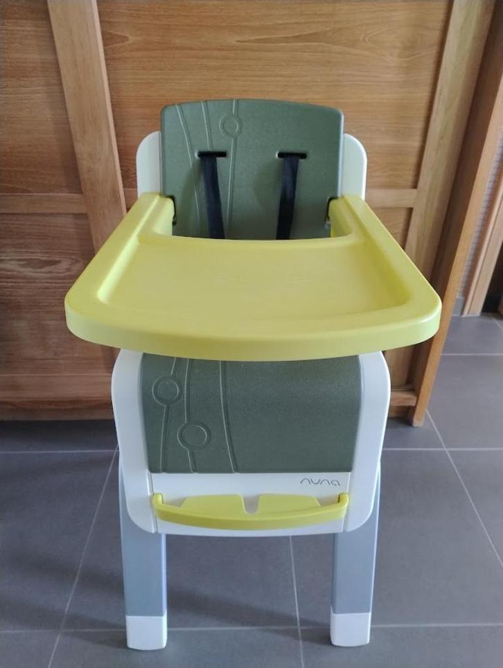 Nuna Zaaz eetstoel, Kinderen en Baby's, Kinderstoelen, Gebruikt, Meegroeistoel, Aanschuifbaar, Afneembaar eetblad, Gordel(s), Ophalen