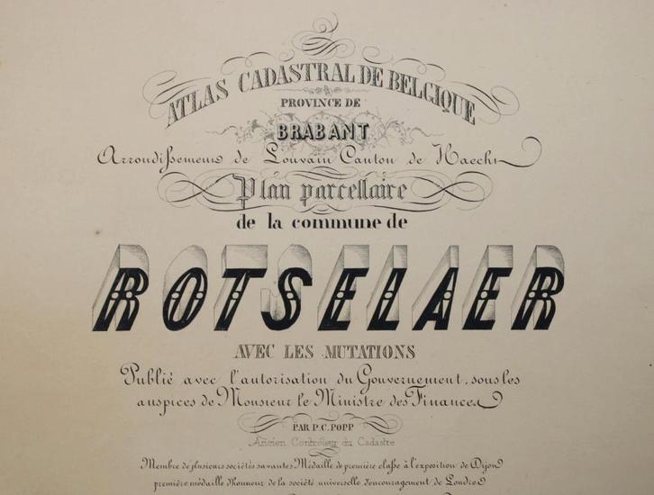 2 oude kaarten Rotselaar, PC Popp, 19eeuw, Antiek en Kunst, Curiosa en Brocante, Ophalen